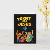 Funny Christian Faith Party Praise Turnt For Jesus カード (黄色い花)
