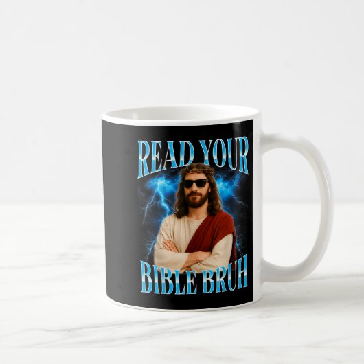 Funny Christian Read Your Bible Bruh  コーヒーマグカップ (右)