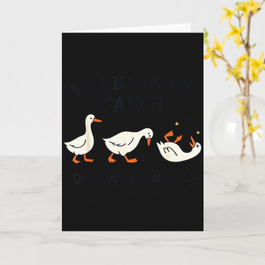 Funny Christian – Walking By Faith Tripng Constant カード (黄色い花)