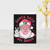 Funny Christmas 67 Meme Brain Rot Santa Claus Xmas カード (黄色い花)