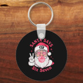 Funny Christmas 67 Meme Brain Rot Santa Claus Xmas キーホルダー (正面)