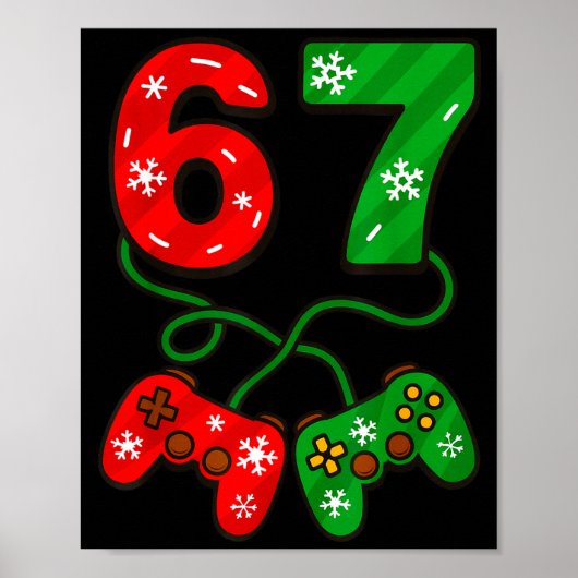 Funny Christmas 67 Meme Six Seven Video Games Game ポスター (正面)
