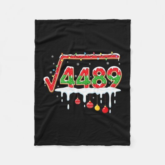 Funny Christmas 67 Meme Square Root 4489 Slang Mat フリースブランケット (正面)