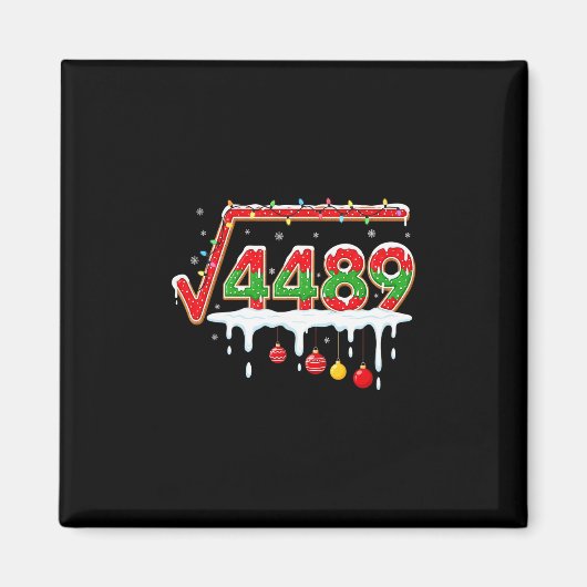 Funny Christmas 67 Meme Square Root 4489 Slang Mat マグネット (正面)