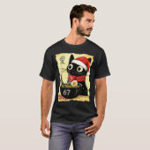 Funny Christmas 67 Six Seven Cat Ramen Japanese Ka Tシャツ (正面フル)