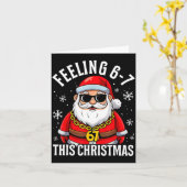 Funny Christmas 6-7 67 Six Seven Christmas Kids Te カード (黄色い花)