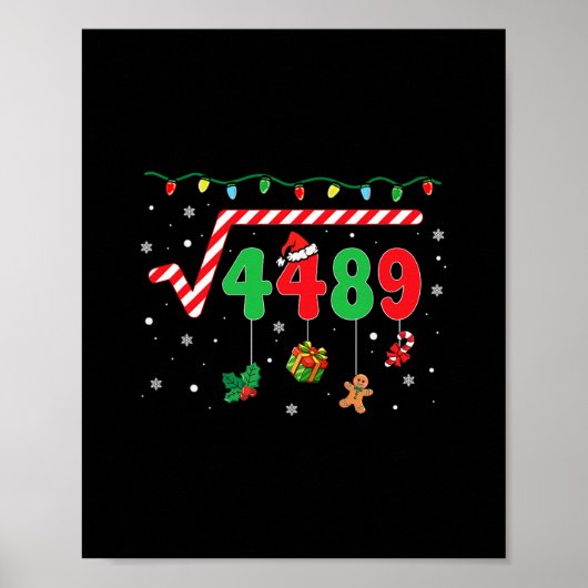 Funny Christmas 6 7 Math Teacher 67 Meme Square Ro ポスター (正面)