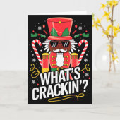 Funny Christmas African American Nutcracker Men Wo カード (黄色い花)