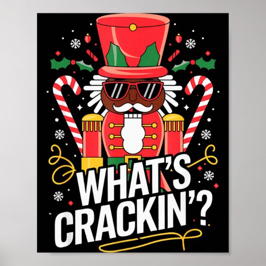 Funny Christmas African American Nutcracker Men Wo ポスター (正面)