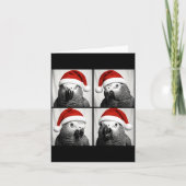 Funny Christmas African G Parrot Santa Photo Booth カード (正面)