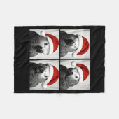 Funny Christmas African G Parrot Santa Photo Booth フリースブランケット (正面(横))