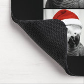 Funny Christmas African G Parrot Santa Photo Booth マウスパッド (コーナー)