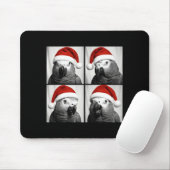 Funny Christmas African G Parrot Santa Photo Booth マウスパッド (マウス)