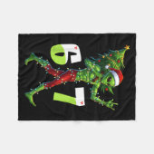 Funny Christmas Alien Six Seven Meme 67 Santa Hat  フリースブランケット (正面(横))