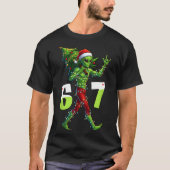 Funny Christmas Alien Six Seven Meme 67 Santa Hat  Tシャツ (正面)
