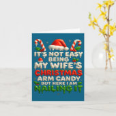 Funny Christmas Arm Candy Husband Holiday Couple H カード (黄色い花)