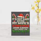 Funny Christmas Arm Candy Husband Holiday Couple H カード (黄色い花)