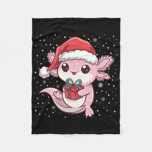 Funny Christmas Axolotl Xmas Axolotl For Men Women フリースブランケット (正面)