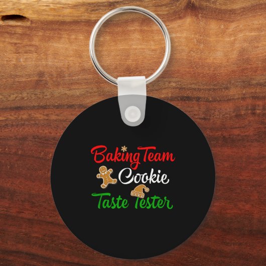 Funny Christmas Baking Team Cookie Taste Tester  キーホルダー (正面)