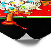 Funny Christmas Baseball Ice Cream Drip Men Women  ポスター (角)