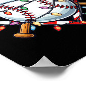 Funny Christmas Baseball Santa Hat For Baseball Pl ポスター (角)