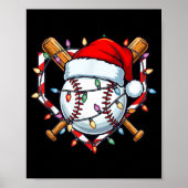 Funny Christmas Baseball Santa Hat For Baseball Pl ポスター (正面)