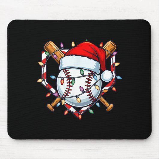 Funny Christmas Baseball Santa Hat For Baseball Pl マウスパッド (正面)