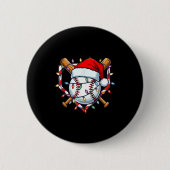Funny Christmas Baseball Santa Hat For Baseball Pl 缶バッジ (正面)