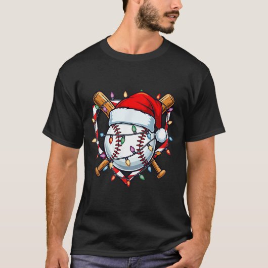 Funny Christmas Baseball Santa Hat For Baseball Pl Tシャツ (正面)