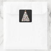 Funny Christmas Bathroom Toilet Paper Tree Humor スクエアシール (バッグ)