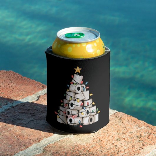 Funny Christmas Bathroom Toilet Paper Tree Humor 缶クーラー (インサイチュ プール)