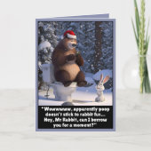 Funny Christmas bear and rabbit card カード (正面)