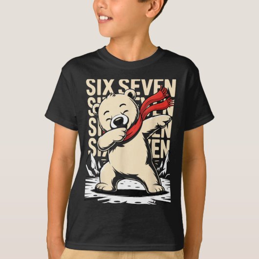 Funny Christmas Bear Dabbing Xmas Dab Six Seven 67 Tシャツ (正面)