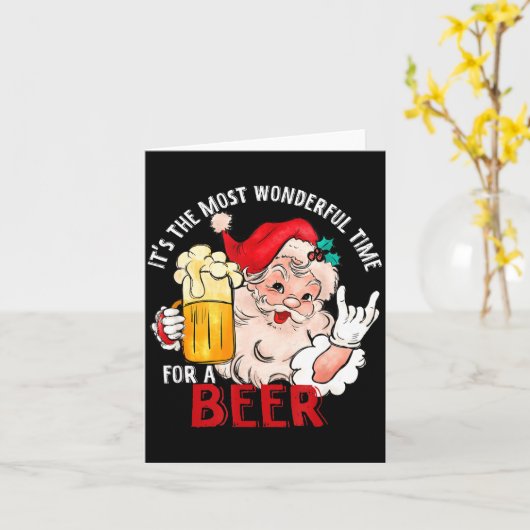 Funny Christmas Beer Meme Most Wonderful For Craft カード (黄色い花)