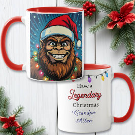 Funny Christmas Bigfoot Personalized マグカップ