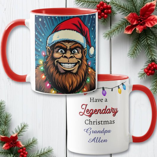 Funny Christmas Bigfoot Personalized マグカップ
