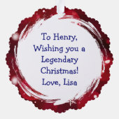 Funny Christmas Bigfoot Sasquatch オーナメントカード (裏面)