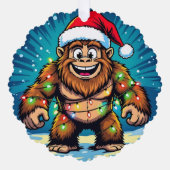 Funny Christmas Bigfoot Sasquatch オーナメントカード (正面)
