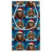 Funny Christmas Bigfoot Sasquatch スモールペーパーバッグ (裏面)