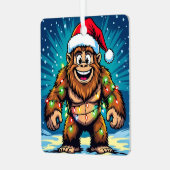 Funny Christmas Bigfoot Sasquatch メタルオーナメント (正面左)