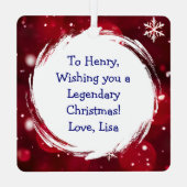 Funny Christmas Bigfoot Sasquatch メタルオーナメント (裏面)