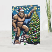 Funny Christmas Bigfoot Sasquatch Personalized カード (正面)