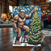 Funny Christmas Bigfoot Sasquatch Personalized カード