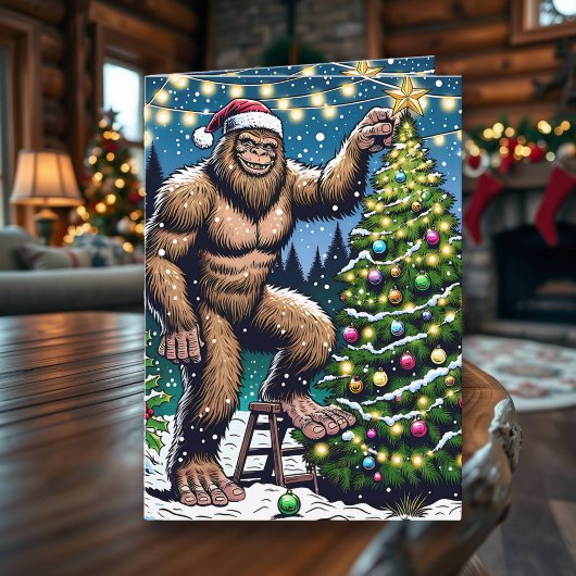 Funny Christmas Bigfoot Sasquatch Personalized カード