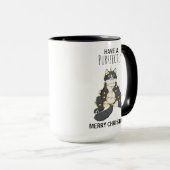 Funny Christmas Black Cat Simple Winter Humor マグカップ (正面右)