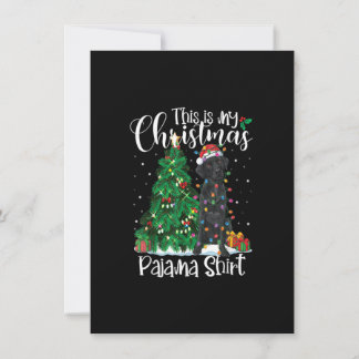 Funny Christmas Black Lab Dog Labrador Pajama Dog  招待状