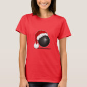 Funny Christmas Bowling Ball Santa hat - bowl fan Tシャツ (正面)