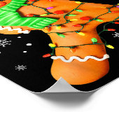 Funny Christmas Boys Kids Dabbing Gingerbread Xmas ポスター (角)