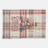 Funny Christmas Calories Don't Count Kitchen Towel キッチンタオル (横)