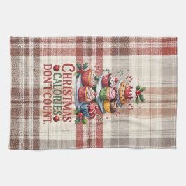 Funny Christmas Calories Don't Count Kitchen Towel キッチンタオル